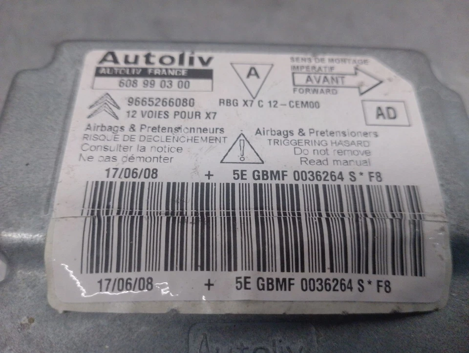 9665266080 CENTRALINA  / AUTOLIV / 5575914 PER CITROËN C5 III RD_ 2.0 HDI RDR - Immagine 4 di 4