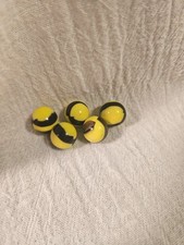 5 Bumblebee Glass Yellow Brown Black Swirl Marbles