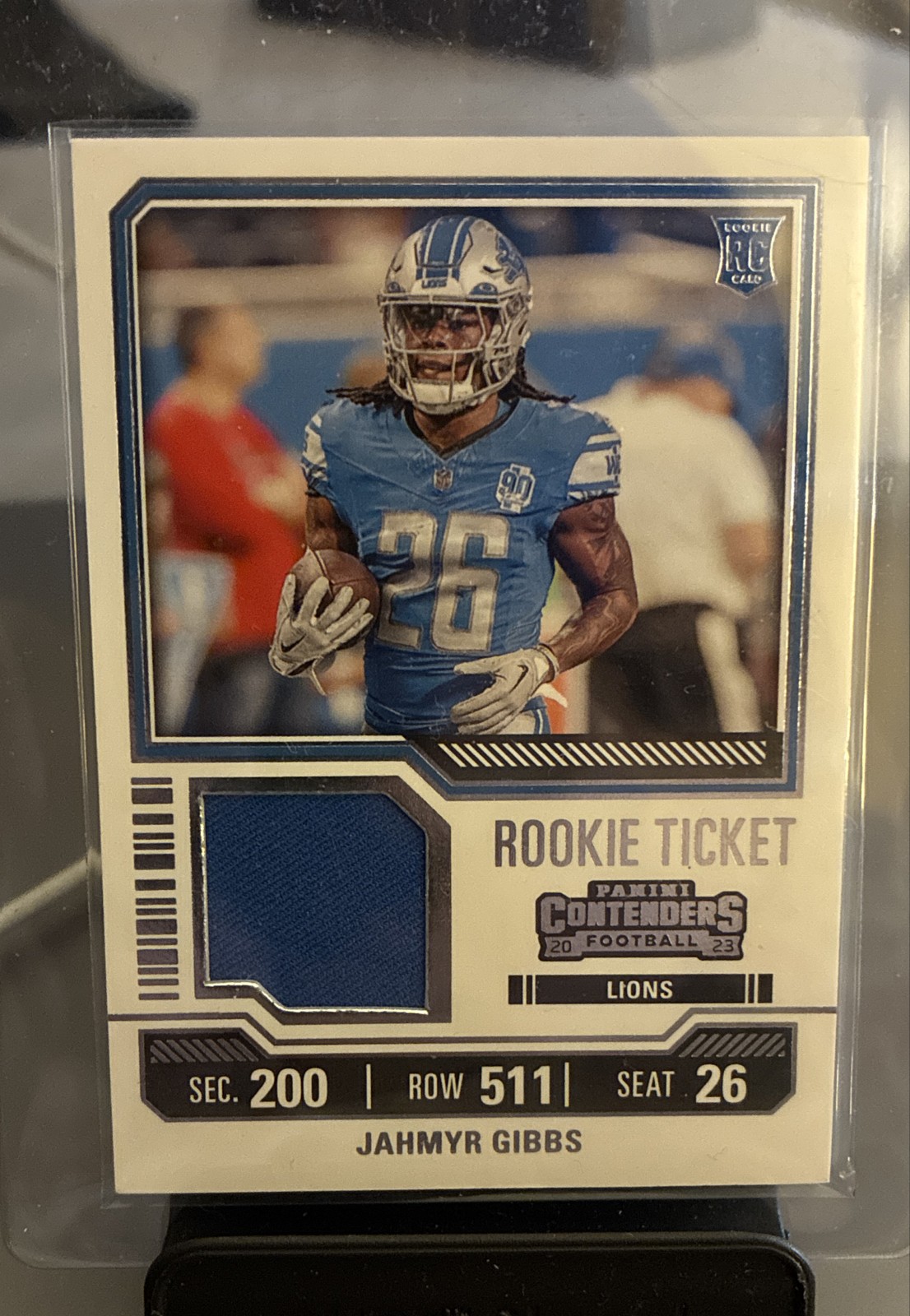 2023 Panini Contenders - Rookie Ticket Swatches Jahmyr Gibbs #TS12 (MEM, RC)