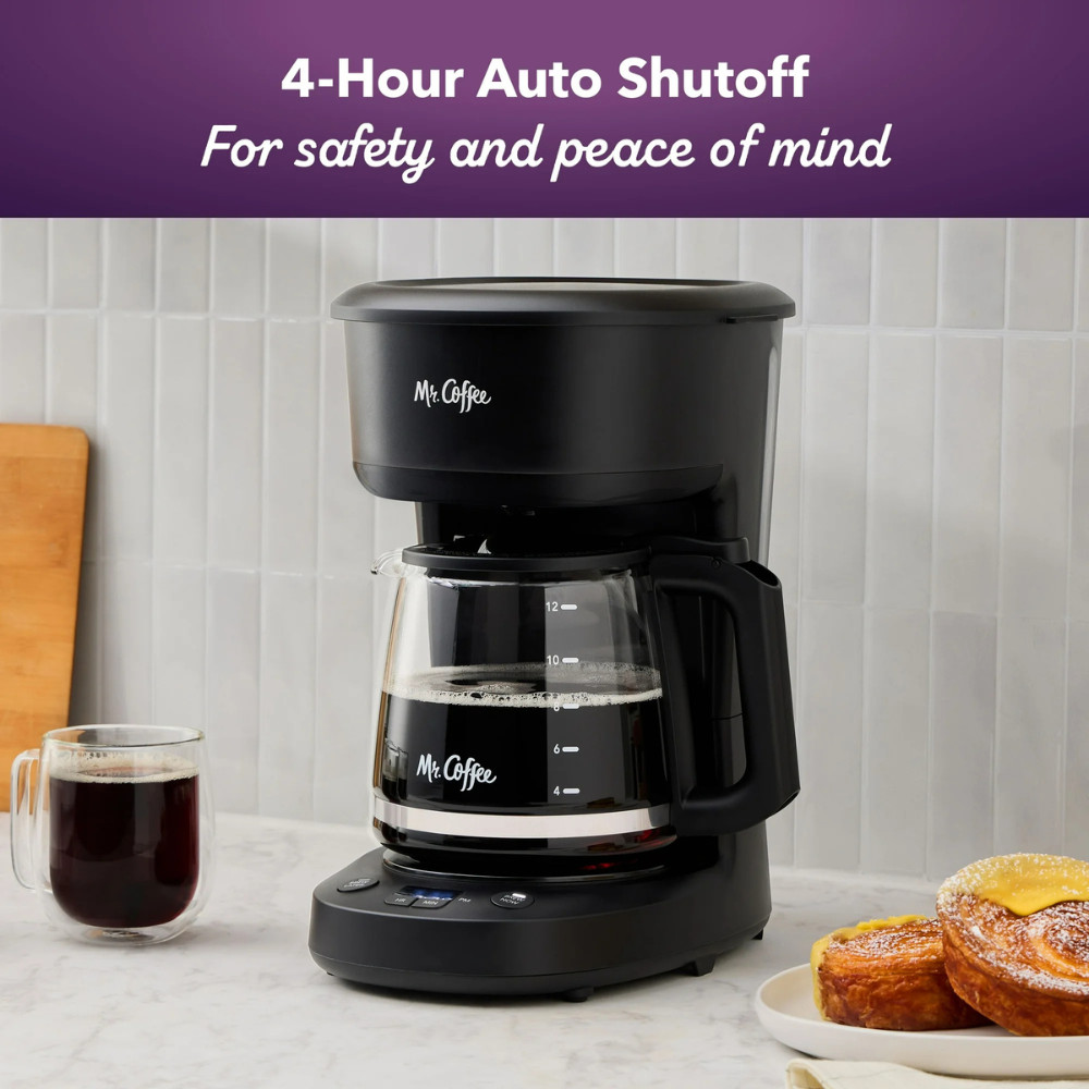Mr. Coffee 12-Cup Programmable Coffee Maker Black - MMX Brew Now or Delay Brew