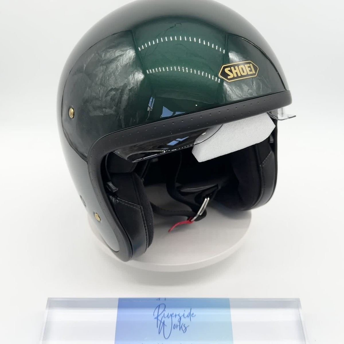 Shoei J O British Green Open Face Scooter Motorcycle Jet