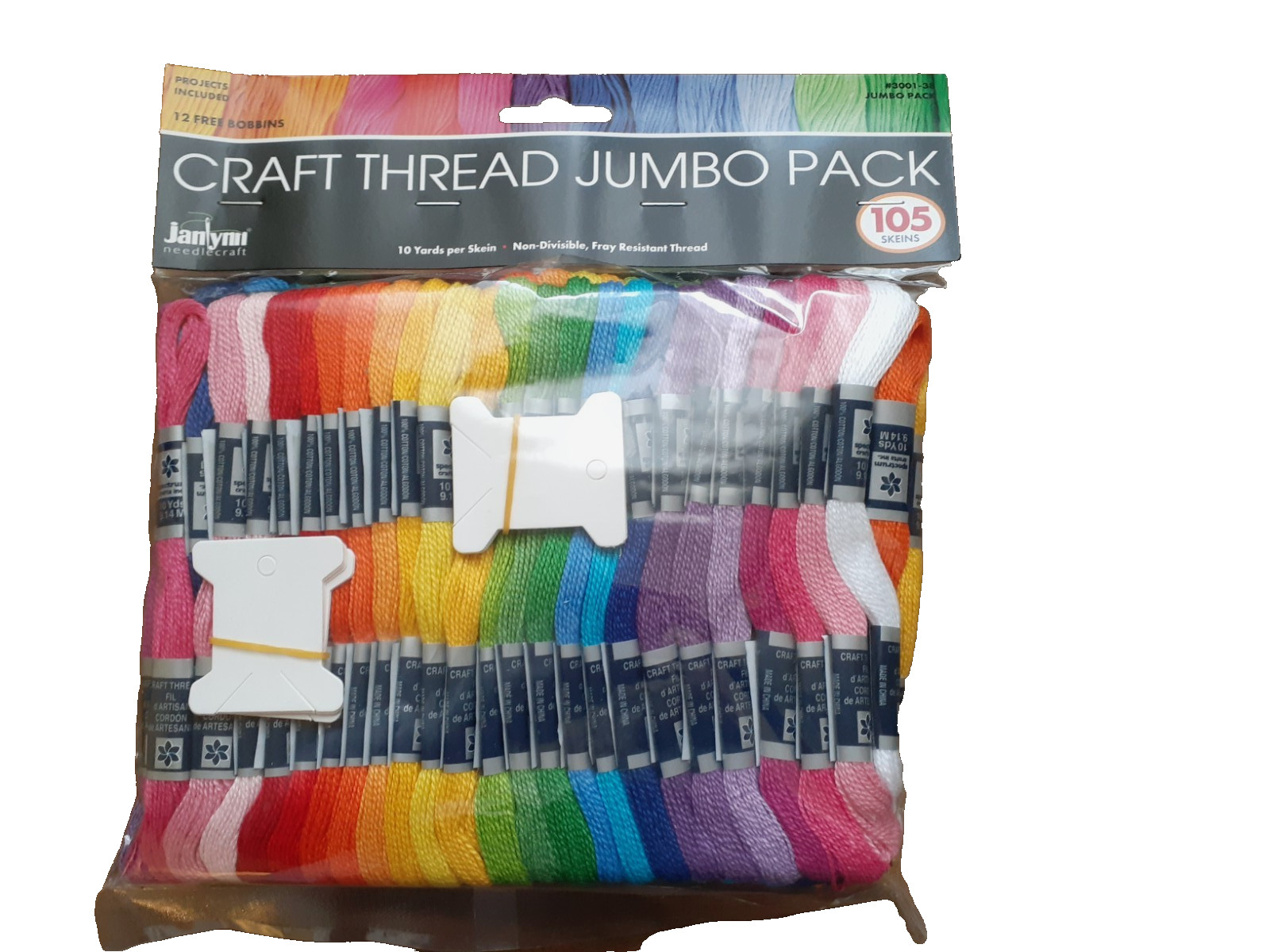 Janlynn Craft Thread Jumbo Pack 105 Skeins 10 Yards Per Skei