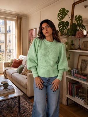  Steele Zarina Knit Jumper   Matcha Mint   Size S   Sold Out -Dopamine core