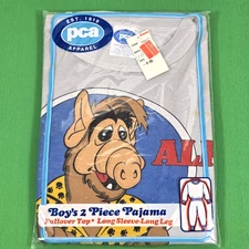 VINTAGE ALF 2-PIECE PAJAMA SET PCA APPAREL BOYS Sz 10 LONG SLEEVE NOS 80's RARE