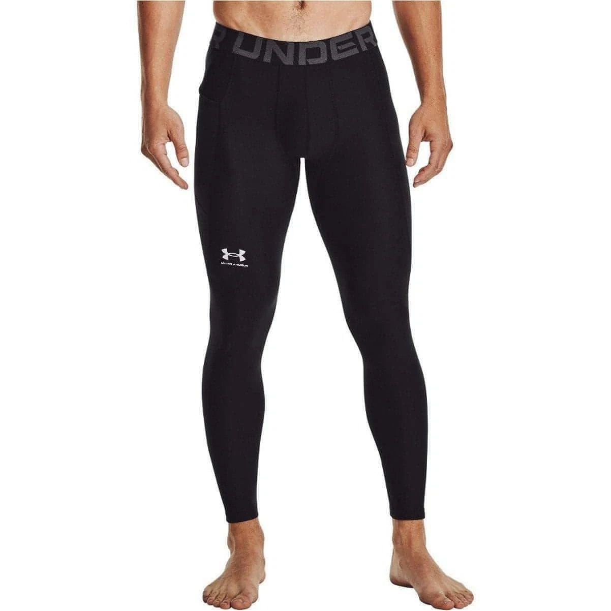 Under Armour HeatGear Compression Mens Running Tights Black Base Layer Run