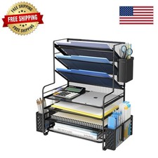 Multi-Functional 7-Tier File Organizer with Pen Holder - Ideal for Office Use