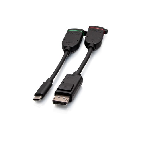 6ft 4K HDMI® Cable & Dongle Adapter Ring w/Color Coded DisplayPort™ & USB-C®-C2G - Picture 3 of 3