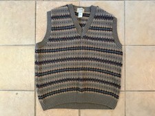 Vintage L.L. Bean Shetland Wool Vest Fair Isle Smal Made In Great Britain Sz XL