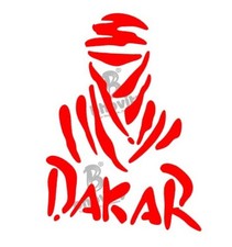 Dakar Rally Reflective Car Sticker, Red, 11 x 15 cm
