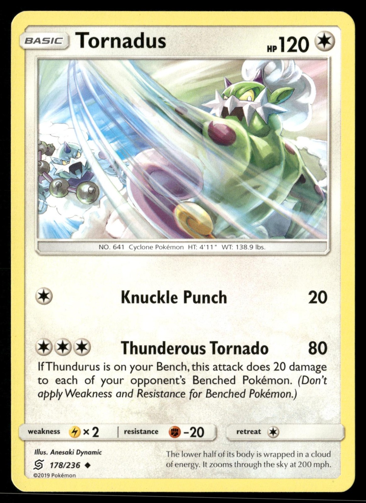 Tornadus 178/236 Uncommon Unified Minds Pokemon Near Mint