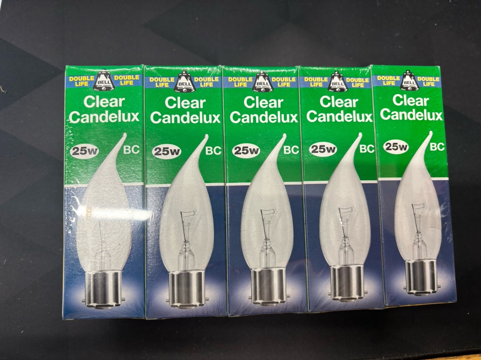 Pack of 10 Bell Clear Candelux Candle Bulbs 25W BC B22 240V Incandescent lamps