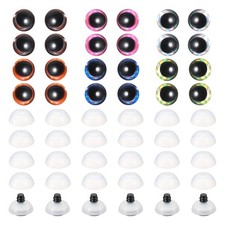 18mm Glitter Moon Safety Eyes, 48 Pcs Colorful Crocheting Safety Eyes, 6 Colors
