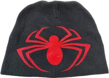 Boy's Black Medium Marvel Spider-Man Themed Heavy Cotton Beanie