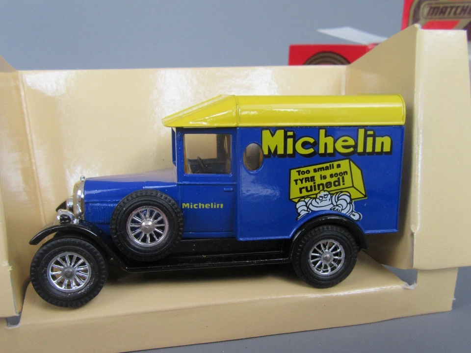 C975 Matchbox Y-19 Morris Cowley Van 1929 Michelin Blau In Box Vintage - Bild 2 von 4