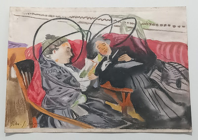 JOHN SARGENT SINGER Drawing on paper (Handmade) signed and stamped mixed media.