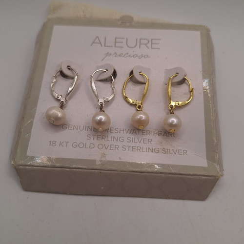 Aleure Precioso Ohrhänger Sterlingsilber/14kt Gold Süßwasserperlen - Bild 2 von 4