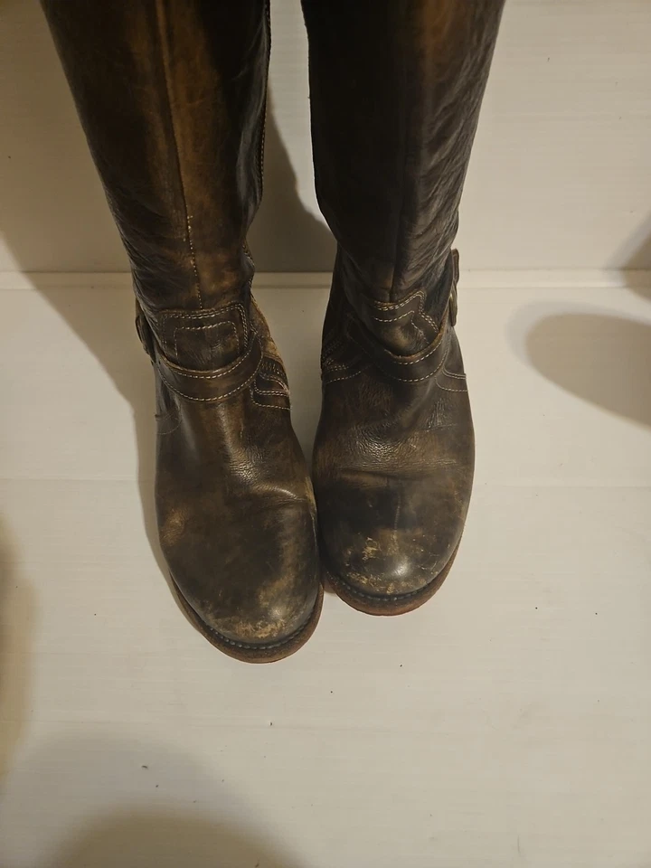 Botas de montar Bed|Stu Glaye para mujer de cuero envejecido pátina marrón talla 9,5 Foto 4 de 4
