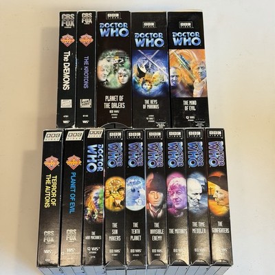 Doctor Who VHS Lot BBC Video 14 Episodes Daleks Cybermen Classic Series