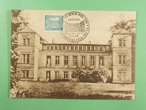 DR WHO 1953 GERMANY FDC BERLIN TEGEL CASTLE MAXIMUM CARD R41105