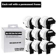 62mmx100mm 9 ROLLS Shipping Label 2-3/7" x 4" Compatible Brother QL-710W DK-1202