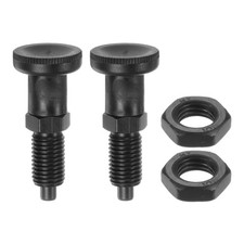 2pcs Push Fit Ball Nose Spring Plunger M12x1.5Thread 6mm Pin Dia.Black
