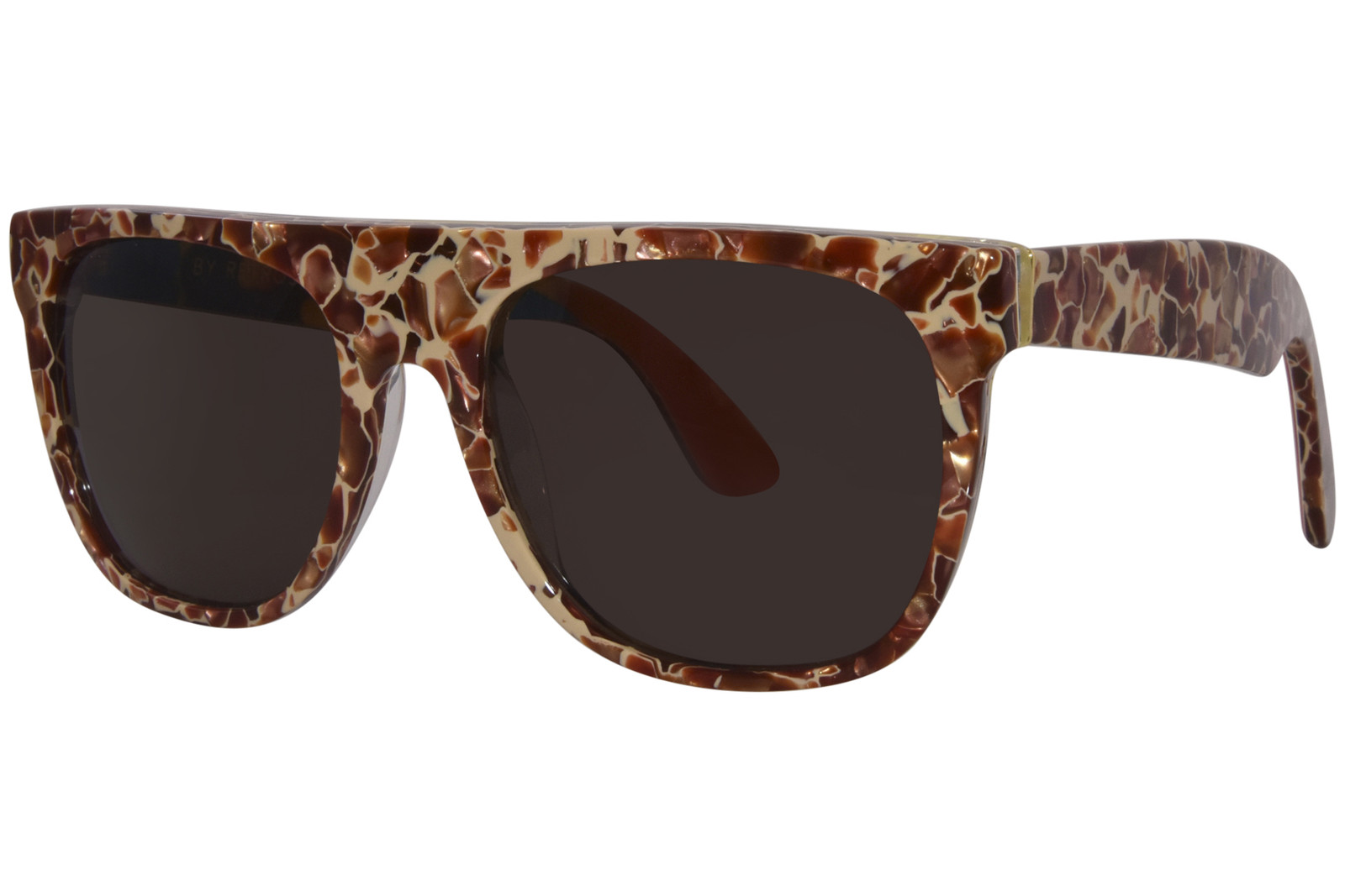 Солнцезащитные очки Tanaami I3E 3T с плоским верхом RetroSuperFuture Красная мозаика/Коричневые линзы 55 мм