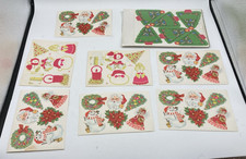 Vintage Lot of 7 Hallmark Christmas Stickers Santa Angels Trees