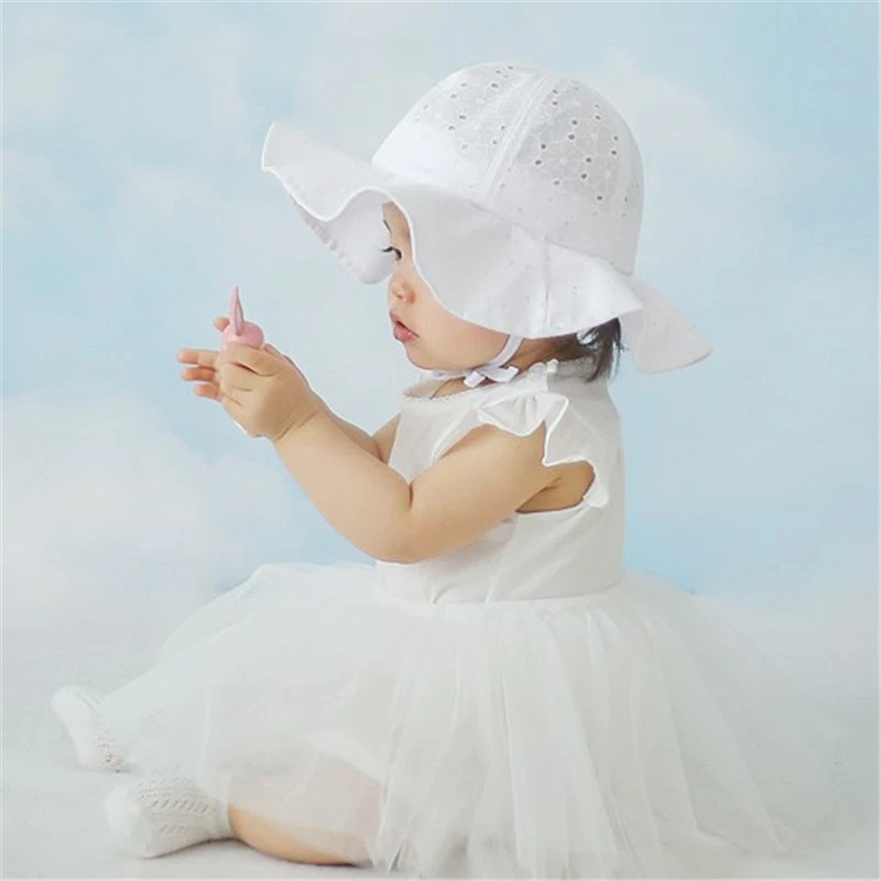 Gorra de sol de algodón transpirable de verano para bebé niña niño sombrero de playa traje para niños de 1 a 4 años Foto 4 de 4