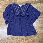 Jessica Simpson Girls Sammi Batwing Flounce Top Size Large Blue Boho — photo 1