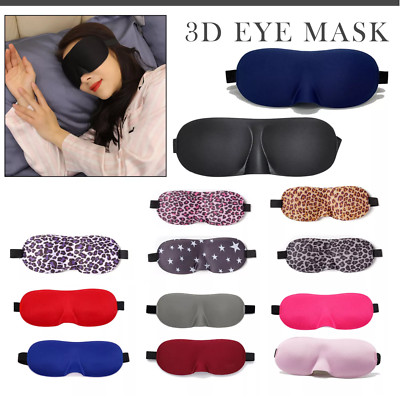 3D Augenmaske Schlaf weich gepolstert Augenbinde Reise Schlafbezug leicht UK