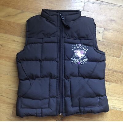 Cowgirl Hardware Size Brown Pink Puffer Vest