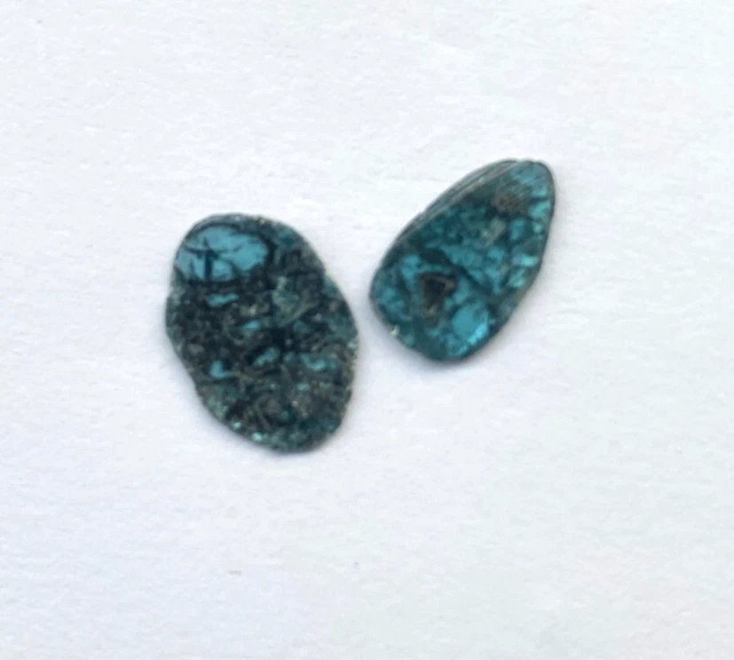 1.18ctw Blue Color Slice Diamond Polki Natural Diamond 2 Pcs - Image 2 of 4