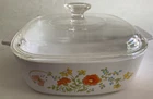 Vintage Corning Ware Wildflower 2 Quart  Casserole A2B Dish & Lid A9C