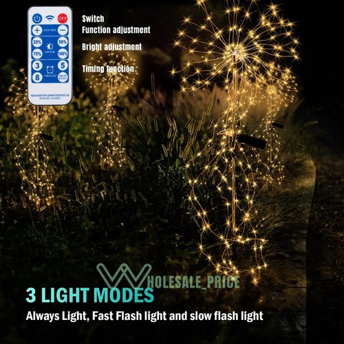 150 LED Solar Fire Flower Lights Outdoor Waterproof Path Lawn Garden Decor Lamp - Picture 48 of 58