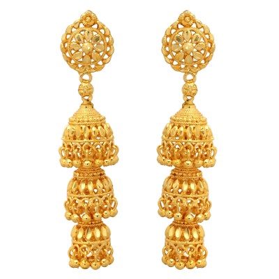 Gold Plated Fashion Earrings Party Indian 3 layer Women Jhumki Jhumka ...