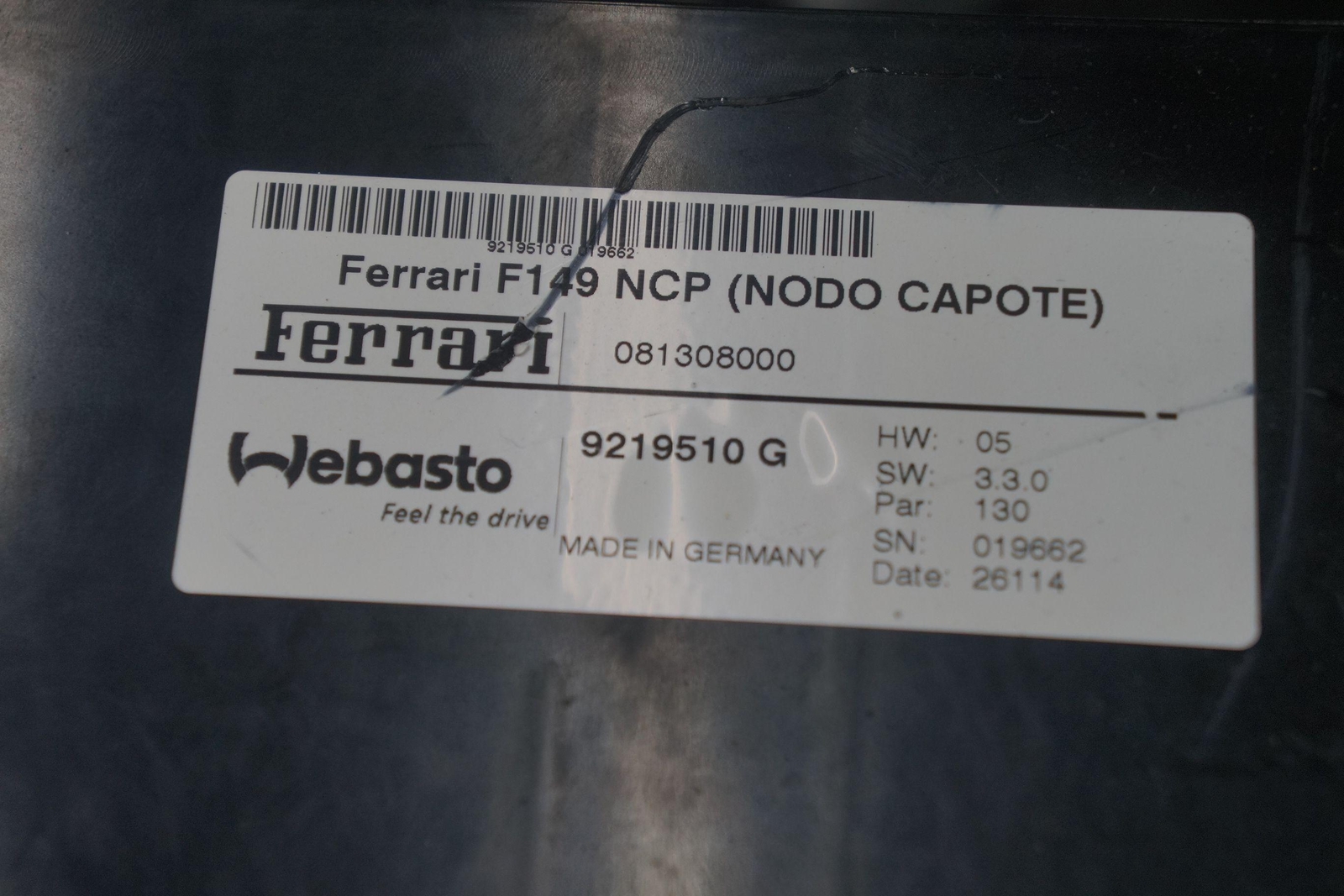 Left Convertible Top Roof Hinge Kinematics 86545800 Ferrari California T 2015