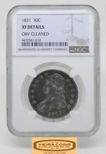 1831 Capped Bust 50C, NGC XF Details OBV Cleaned - #B25823