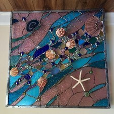 Stained Glass Window Tropical Starfish Sea Shell Beach Suncatcher Sail Panel