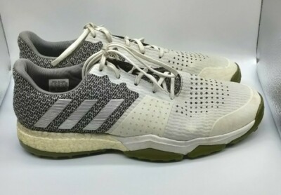 Adidas Mens Adipower Boost White Gray Golf Shoes Lace Up  display picture 1