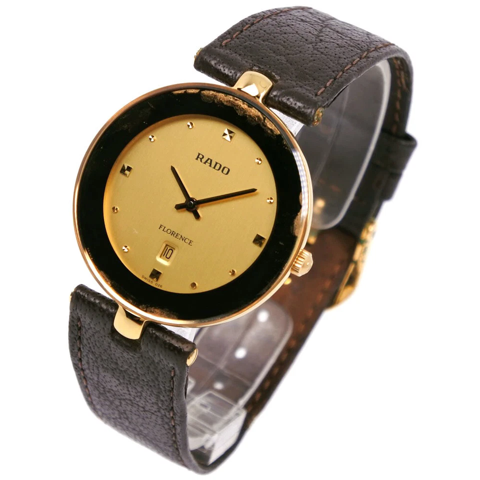 Rado Florence 160.3677.2 Gold-plated x Leather Brown Quartz Analog Display Men's - Image 2 of 4