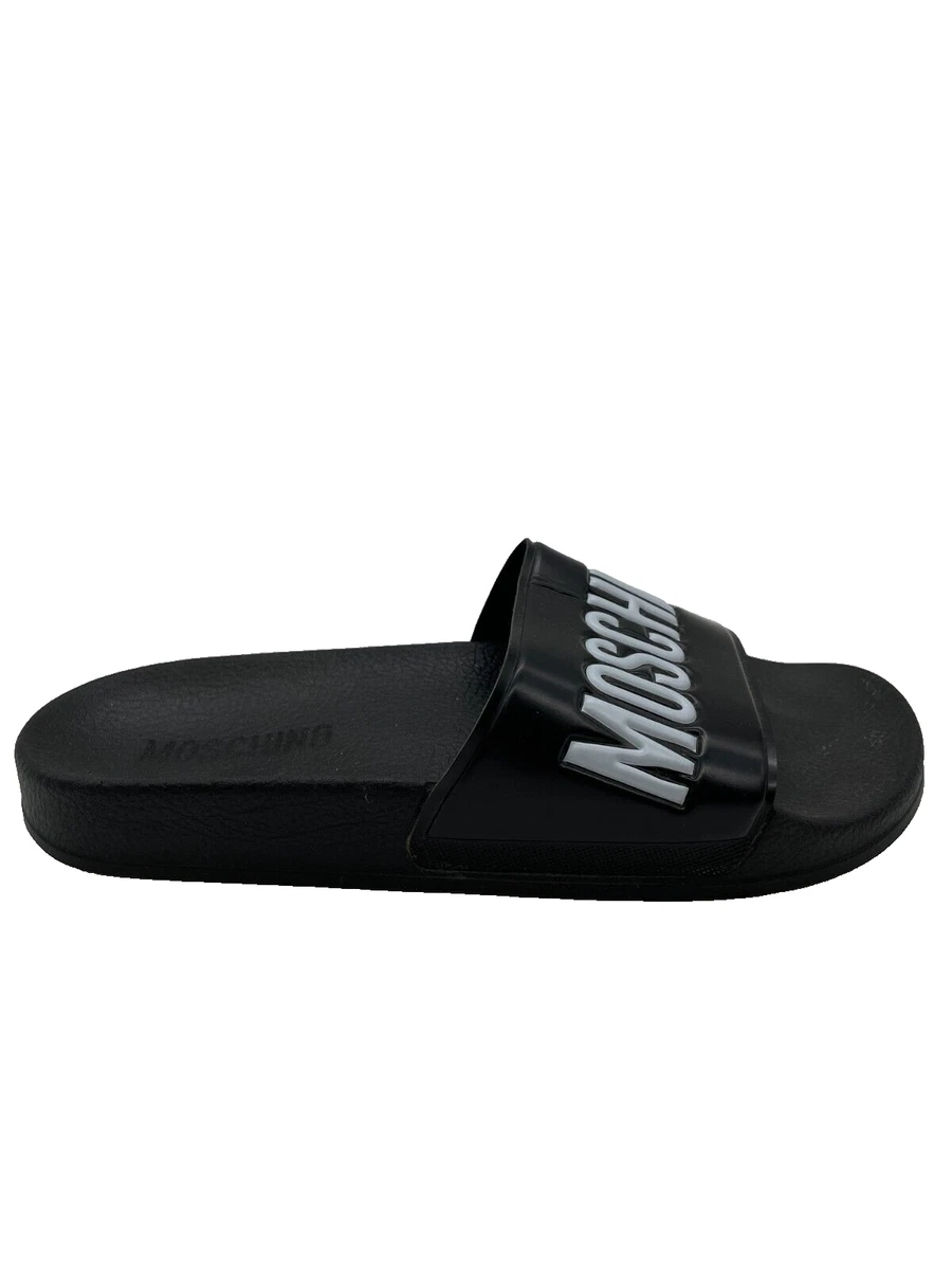 Sandales Moschino En Cuir Rouge - Taille 7 B - Tongs Plates Chic - Occasion