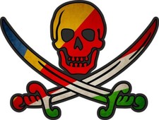 Pirate Sticker Jack Rackham Calico Flag Country SY Seychelles