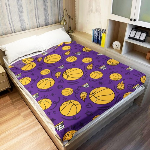 Basketball Throw Blanket For Boys Men 60" X 80" Gifts For Basketball Lovers Pu - Picture 7 of 7