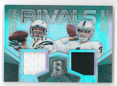 2015 Panini Spectra PHILIP RIVERS DEREK CARR #RV-RC ~ Rivals Dual Jersey 69/99