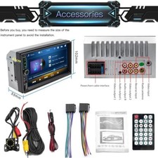 7" Car Stereo 2-Din Radio Touchscreen Backup Camera Multimedia Mirror Link