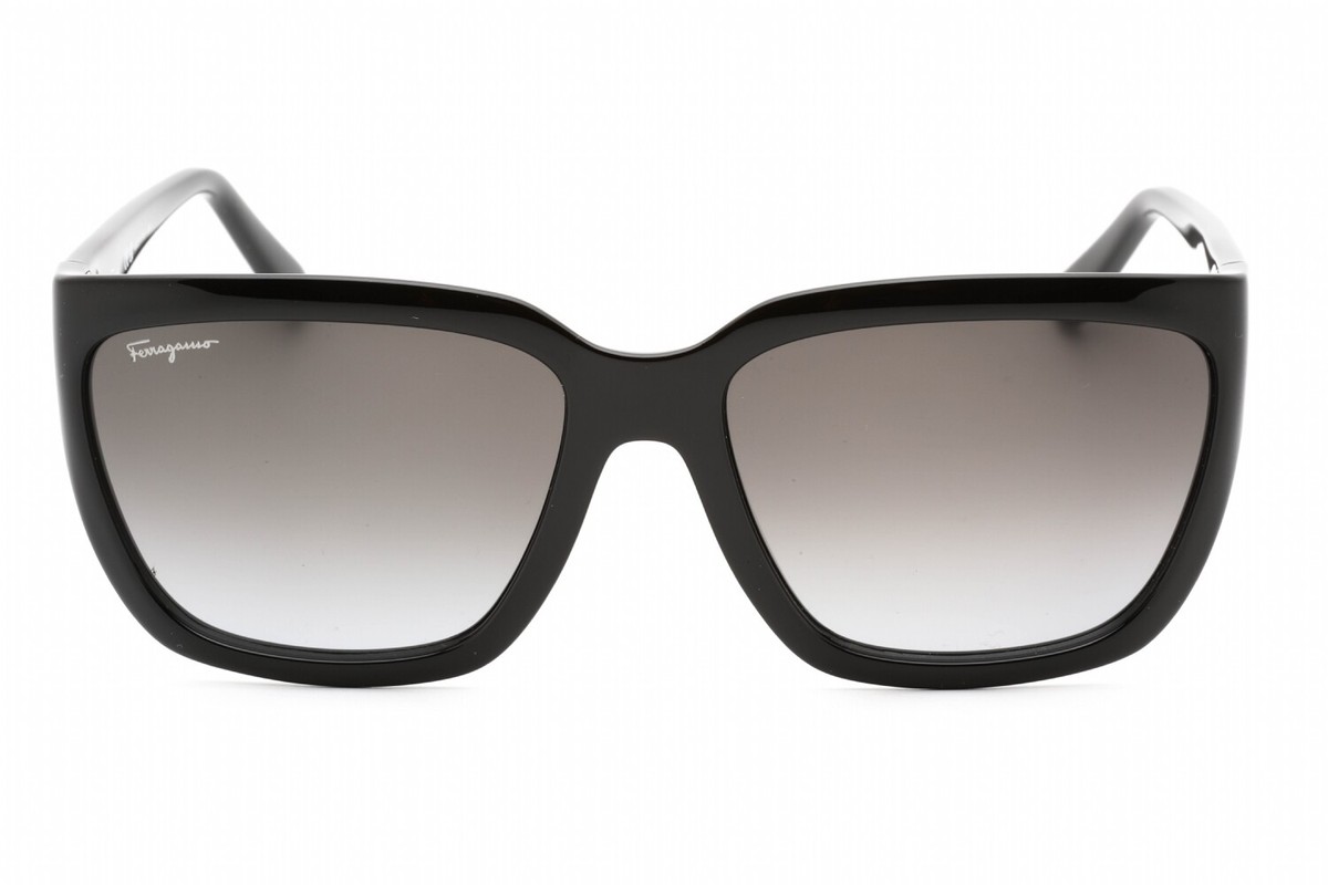SALVATORE FERRAGAMO SF1018S 001 Sunglasses Black Frame Grey