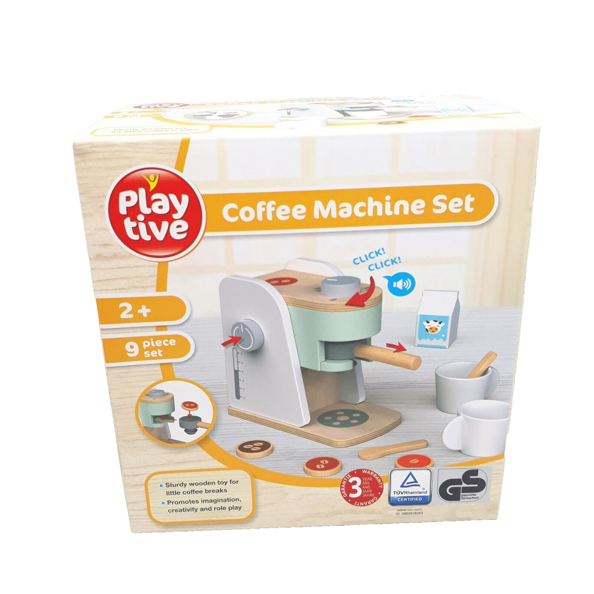 Lidl Playtive Wooden Coffee Machine Set Kitchen Role Play Toys Birthday Gift
