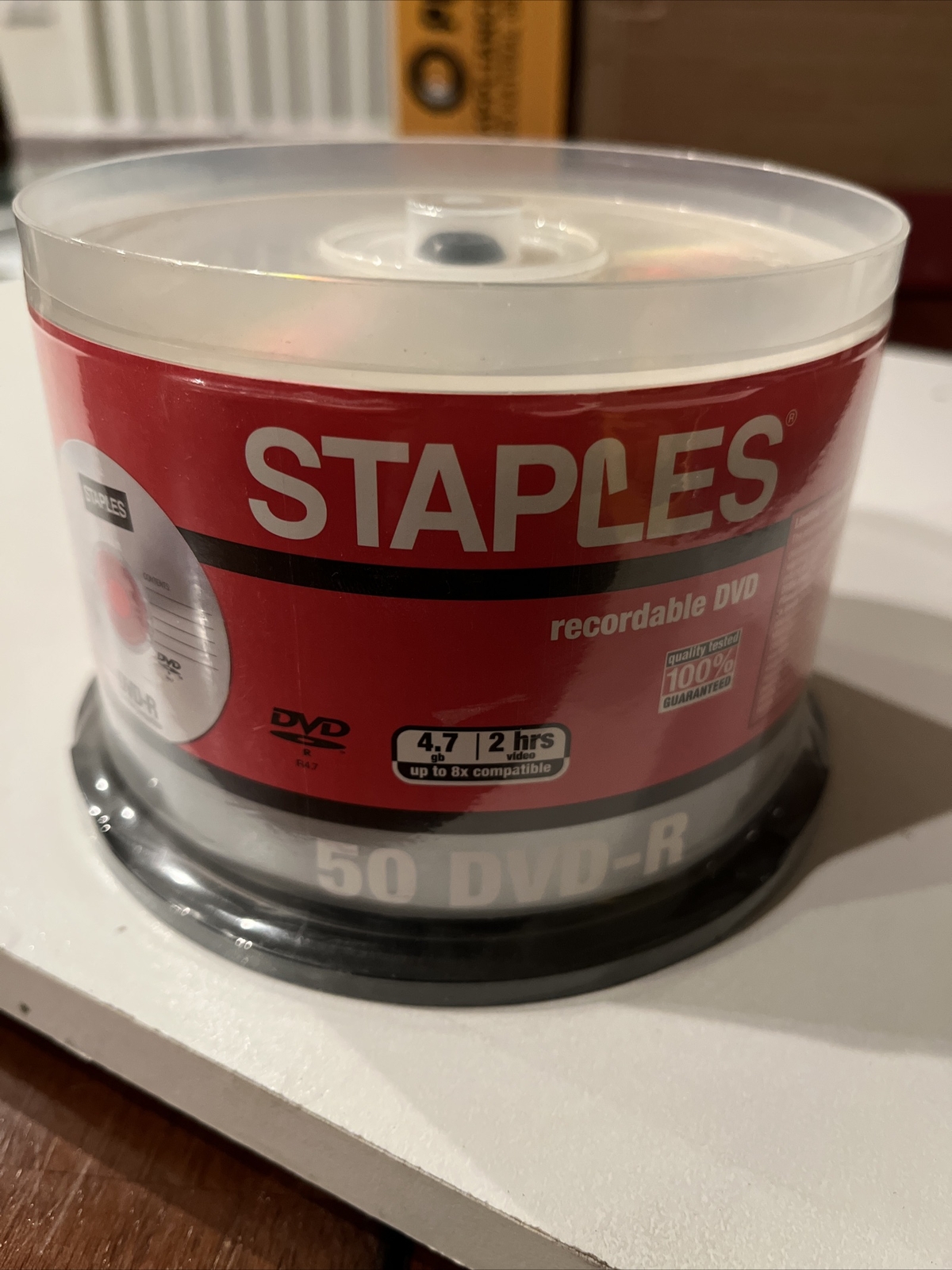 DVD-R 50 Disc Spindle Pack ~ 4.7GB Up to 8x ~ 120 Minutes Staples New Open Box