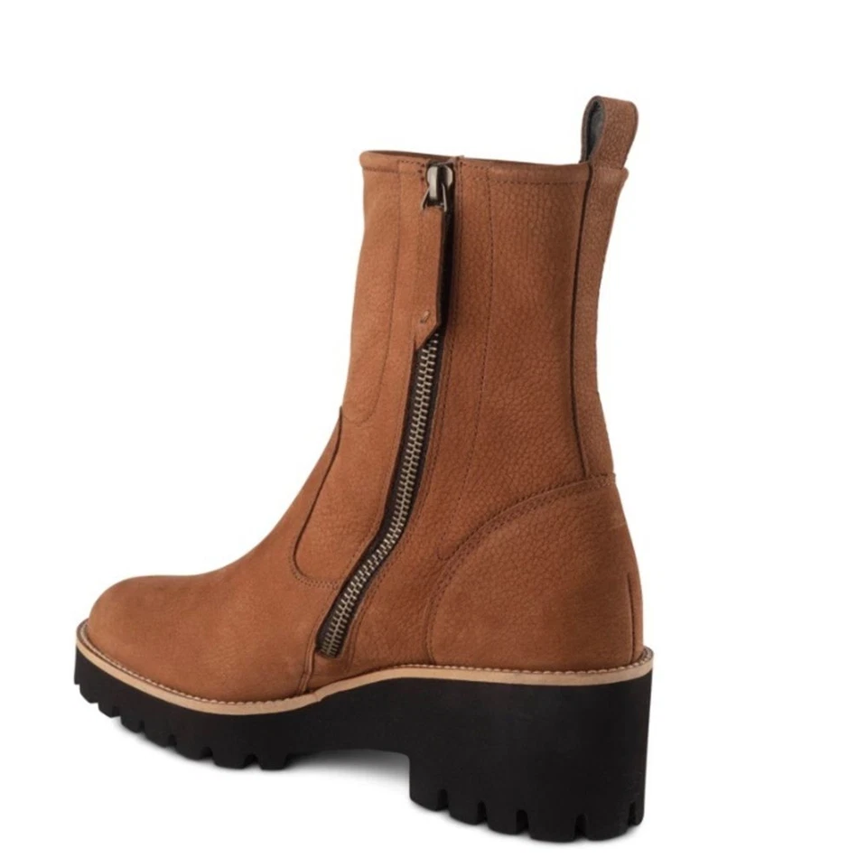 Paul Green Newberry Botín Caramelo Marrón Nubuck Granulado Cuero Nuevo Con Etiquetas Foto 2 de 4