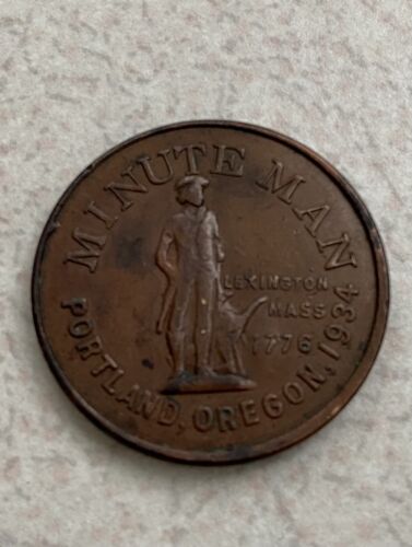 Minute Man Coin, 1934 ILA Strike Portland, Or - Citizen's Emergency League Coin - Picture 3 of 4